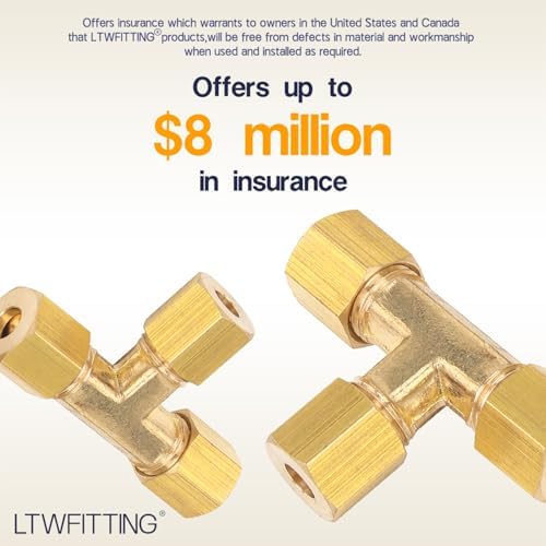 LTWFITTING 3/16-Inch OD Compression Tee,Brass Compression Fitting(Pack of 25) - Image 4