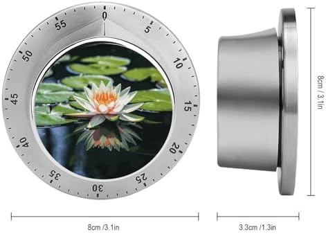 Water Lily Digital Timer for Kids Stainless Steel Mechanical Kitchen Timer Sleek Cooking Timer 60 Minute Cute Countdown Timer for Baking Cooking Home Kitchen Gift - Image 2