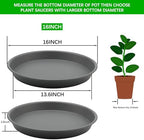 TITE Plant Saucer Heavy Large Planter Durable Thicker Plastic Plant Trays for Indoors and Outdoor,Plant Saucer Drip Trays (Grey, 16 inch) - Image 2