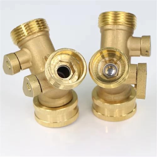 Brass 3/4" Garden Hose Splitter 2-Way Ball Valve Tap Y-Type Watering Connector for Home Outdoor Faucet Tubeing Adapter - Image 3