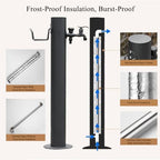 Stainless Steel Outdoor Column Garden Water Faucet with Hose Stand Balck - Image 5