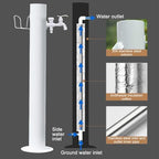 Outdoor Aluminum Alloy Cylindrical Garden Water Column, Freestanding Hose Holder Hydrant with Tap for Garden Farm Ranch Backyard（86 * 10.5cm/34 * 4in） - Image 3