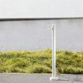 High-End Vertical Square 304 Stainless Steel Garden Hose Holder with Double Faucet, Antifreeze Freestanding Design for Patio & Backyard (White A) by Unknown