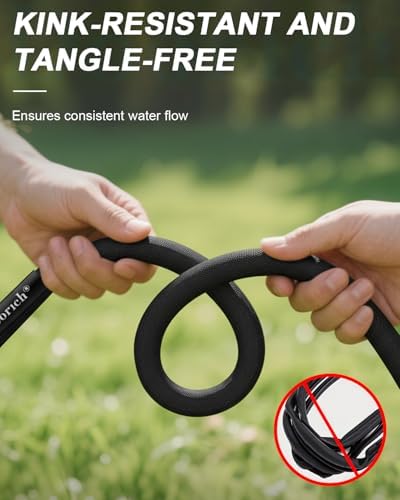 Garden Hose 100ft, Ultra Lightweight Flat Water Hose with Valve - Image 5