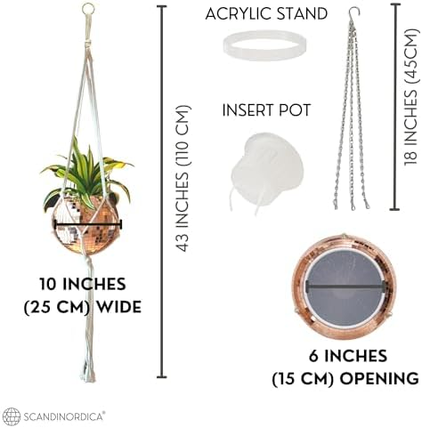 SCANDINORDICA Disco Ball Planter, Value Package, 10-inch Rose Gold - Image 3