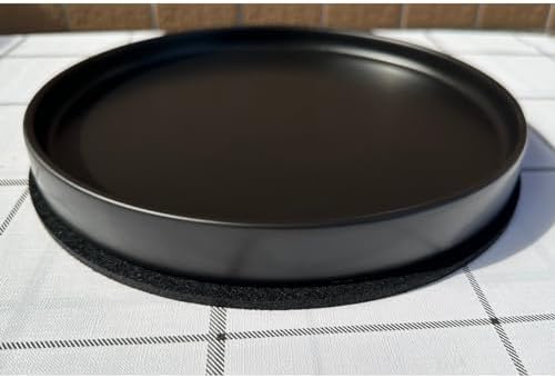 Yukfona Ceramic Plant Saucer Tray 1 Pcs 12 Inch Black, 12.5" OD x11.9 ID x1.6 Deep| Fits Flower pots Bottom≤ 11.9", Heavy Duty Glazed Round Planter Drip with Catch Basin for Indoor Outdoor Plants - Image 6