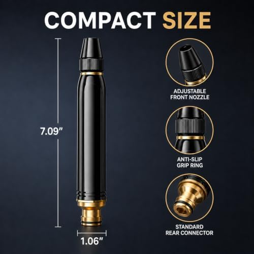 High Pressure Hose Nozzle, Power Washer Nozzle with Multiple Spray Patterns & Booster, Heavy Duty Metal Pressure Washer Hose Attachment for Car Wash, Patio, Garden Watering & Pet Cleaning(1 Pack+10m) - Image 7