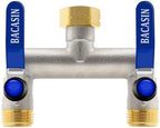 Brass Garden Hose Splitter 2-Way Heavy Duty - 3/4" GHT Threads with 2×304 Stainless Steel Handles, High Flow Design for Efficient Water Distribution by Unknown
