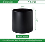 D'vine Dev Plastic Planter Pot with Saucer, 14 in, Black, 74-X-B-4 - Image 2
