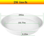 3 Pack of 26 inch Plant Saucer, 4.2" Depth Tray, Large Deep Garden Plastic Flower Planter Plant Trays for Indoors Outdoor Bath Bath (26", Creamy White) - Image 2