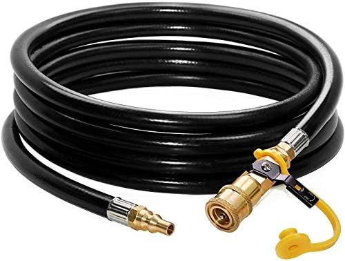 20 Ft RV Propane Quick Connect Extension Hose with 1/4 Inch Hose Fittings by DOZYANT