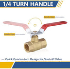 5PCS GUOFIS 3/4" Full Port Brass FIP Ball Valve,600 WOG Valve,Red Handle - Image 5