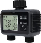 2 Zone Programmable Water Timer with Rain Delay Manual Auto Modes LED Display IPX5 for Lawn Garden Irrigation Hose Timer - Image 2