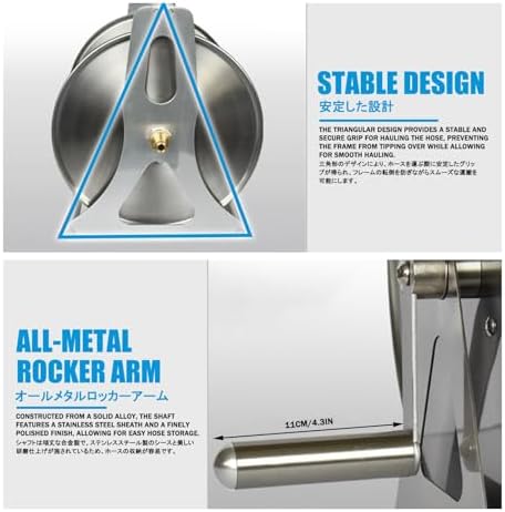 Stainless Steel Garden Hose Holder - Freestanding & Wall-Mount Metal Reel for Easy Installation, Perfect for Plant Watering & Car Washing, Durable & Rust-Resistant Design - Image 5