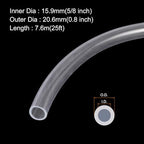 MECCANIXITY Clear PVC Tubing 5/8" ID Plastic PVC Tube Flexible Water Hose 25ft for Industrial Tubing, Aquariums, Pump, 15.9mm x 20.6mm, with 2pcs Clamps - Image 2