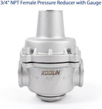 Water Pressure Regulator valve with Gauge, 3/4" NPT Adjustable RV Water Pressure Regulator, 304 Stainless Steel Water Pressure Reducing Valve for Garden, Home, Industrial Use - Image 3