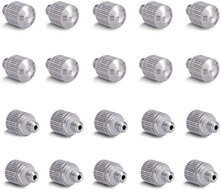 Fogland Stainless Steel Misting Nozzles, 20 Pack, 0.012" Orifice Mist Heads by Fogland