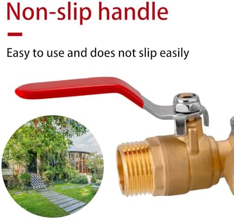 2 Way Hose Bib Splitter Made of Solid Brass with Dual Independent Shut Off Valves 3/4 GHT for Garden Hose Outdoor Faucet Spigot Water Line Diverter and Connector - Image 7