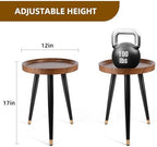 KGPLOME Plant Stand Indoor,Mid Century Walnut Wood Plant Table, Heavy Duty Metal Tall Flower Pot Stand,Modern Round Small Side End Table With Raised Design(12"x17") - Image 5