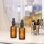 PATIKIL 2oz Glass Spray Bottles, 24pcs Leak Proof Empty Water Fine Mist Sprayer Refillable Containers for Cleaning Solutions Plants Hair, Brown Black - Image 5