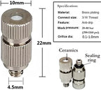 70PCS High Pressure Brass Misting Nozzles Outdoor Anti-drip Fogging Spray Head Outdoor Cooling Misting System Nozzle, UNC 10/24 Brass Misting Nozzles, 0.004-0.039" Orifice(0.7mm) - Image 2