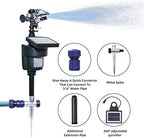 Lawn & Garden Solar Motion Sensor Sprinkler - 360 Adjustable, Green Metal, Modern Style - Repels Cats, Rabbits, Birds, Dogs - Image 2
