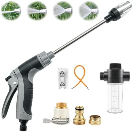 Hose Hawk Pro Pressure Washer Gun, High Pressure Hose Nozzle with 4 Spray Modes, Adjustable Handheld Pressure Washer Nozzle for 3/4" Garden Hose, Watering Sprayer for Cleaning Patio Yard Car Pets (A) by Unknown