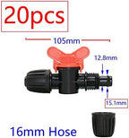 20pcs Drip Irrigation Mini Valve 4/7 3/8/10/12/16/20 /25mm Pipe Garden Tap 1/2 quot; 3/4 Male Thread Water Hose Barb Connector(J) - Image 2