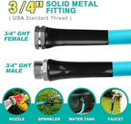 Garden-Hose 150ft x 5/8 in Heavy Duty, Lightweight and Flexible Water Hose, Burst 600 psi, Kink-less Hybrid Rubber Hose for Backyard, 3/4'' Solid Metal Fittings for All Your Watering Need - Image 2
