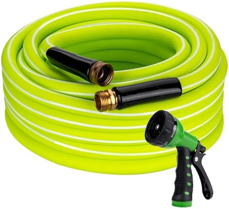 DAVCO Garden Water Hose 100FT x 5/8" ID with 7 Function Nozzle by DAVCO