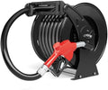 Fuel Hose Reel 1" x 50ft, Retractable Diesel Reel with Refueling Nozzle by Brearo