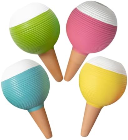 BESPORTBLE 4pcs Terracotta Plant Watering Globes with Self Watering Spikes for Outdoor Plants Large Ceramic Drip Irrigation Stakes Automatic Devices for Garden and Patio by BESPORTBLE