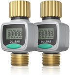QUOBAS Water Flow Meter with Brass Fittings, Garden Hose Flow Meter for RV by QUOBAS