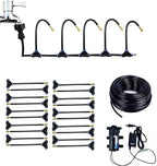 Misting Cooling System with Flexible & Adjustable Brass Sprayers, Garden Irrigation Misting Sprinkler System, Micro Spray Misting Drip Kit, for Outside Patio Garden Greenhouse Umbrella(23M(75.4ft)) by Unknown