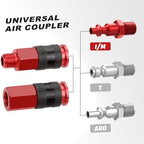 Hromee Universal Air Coupler and Industrial Air Plug Kit, 1/4 Inch Threads and Body Size, 36 Pieces Air Compressor Hose Fittings - Image 2