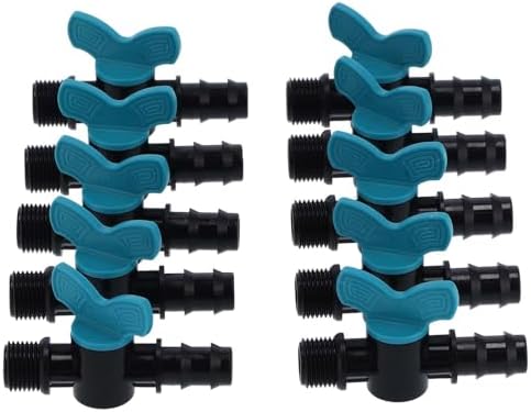 Tnfeeon 50PCS 1/2in Male Thread Barbed Ball Valve for 25mm Irrigation Pipe, Accessories for 25mm Irrigation Pipe, Shut Off Switch for Garden Drip System, Manual Water Control for - Image 5