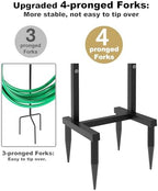 Artigarden Outdoor Garden Hose Holder Freestanding with Brass Faucet And 4 Spikes, Heavy Duty Metal Water Hose Reel Stand Hanger Rack Organizer Holds Storage 150ft Hose for Outside Yard Lawn, Black - Image 3
