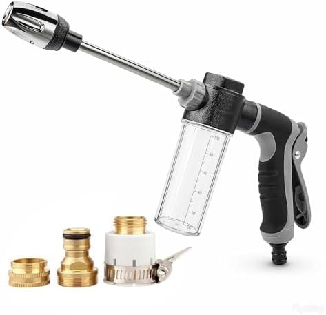 Heavy Duty Garden Hose Nozzle, 2026 Upgraded High Pressure Water Cleaning Jet, Multi-Function Sprayer for Lawn, Yard, Car, Pet, Driveway – Universal Fit 3/4 Inch Thread, No Electricity Needed by Unknown