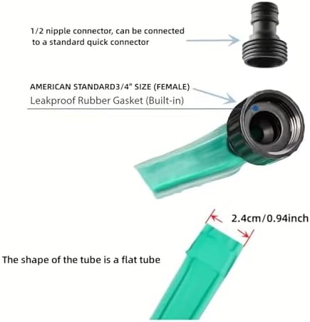 2-in-1 Garden Sprinkler & Soaker Hose Flexible Anti-Twist Water-Saving 70% for Lawn Flower Bed Narrow Area Easy Storage(5m) - Image 5