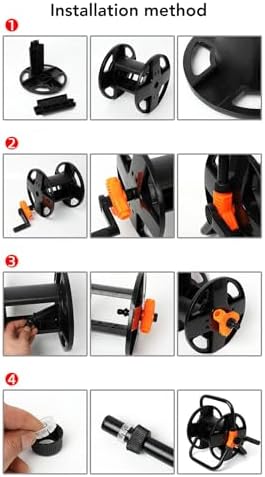 Yoidesu Garden Hose Reel, Freestanding Retractable Hose Winder Holds 164.0ft Water Hose, Heavy Duty Metal Freestanding Water Hose Holder for Garden Lawn Yard - Image 2