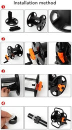 Yoidesu Garden Hose Reel, Freestanding Retractable Hose Winder Holds 164.0ft Water Hose, Heavy Duty Metal Freestanding Water Hose Holder for Garden Lawn Yard - Image 2