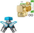 RAINPOINT 2 Way Hose Splitter with 2 Pack 3/4" GHT 90 Degree Hose Elbow by RainPoint