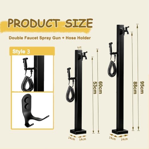 Freestanding Outdoor Water Column Faucet Garden Water Spigot Hose Stand - Image 2