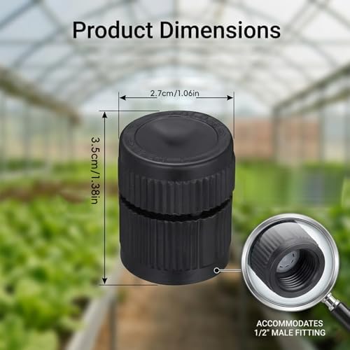 30 Pack Shrub Sprinkler Heads,360 Degree Full Circle Water Spray Nozzle for 1/2 Inch Male Thread,Adjustable Water Flow Mushroom Irrigation Bubbler for Yard Lawn Shrubs & Garden (30pcs Black) - Image 2