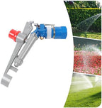 1’’ Agriculture Farm Irrigation Sprinkler, 360° Adjustable Impact Area, Reinforced Lawn Sprinkler Irrigation Spray Gun,Copper Core, Painted Cast Steel, Silver, Blue - Image 3