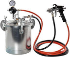 TCP Global Pressure Tank Paint Spray Gun with 1.5 Mm Nozzle 2-1/2 Gal. Pressure Pot & Spray Gun with Master Elite Series 50 Foot Air and Fluid Hose Assembly Set with Fittings - Image 2