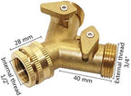 Garden Hose Fittings 1/2" Female Thread to 3/4" Female Thread Y-Shaped Valve Two-Way Manifold Faucet Plumbing Fittings - Image 2