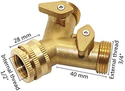 Garden Hose Fittings 1/2" Female Thread to 3/4" Female Thread Y-Shaped Valve Two-Way Manifold Faucet Plumbing Fittings - Image 2