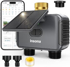 Insoma Solar WiFi Water Timer w/Adjustable 120° Solar Panel, 2-Zone Smart Sprinkler Timer Solar&Type-C Powered, APP&Voice Control Auto Irrigation for Lawn Garden, No Need Hub, Work with Alexa&Google by Insoma