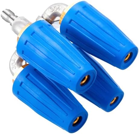 4-in-1 Turbo Nozzle Pressure Washer 4000 PSI 360° Rotating Turbo Nozzle with 1/4" Quick Connector 2.5 Orifice Quadruple Tips (Blue) by Otoolling
